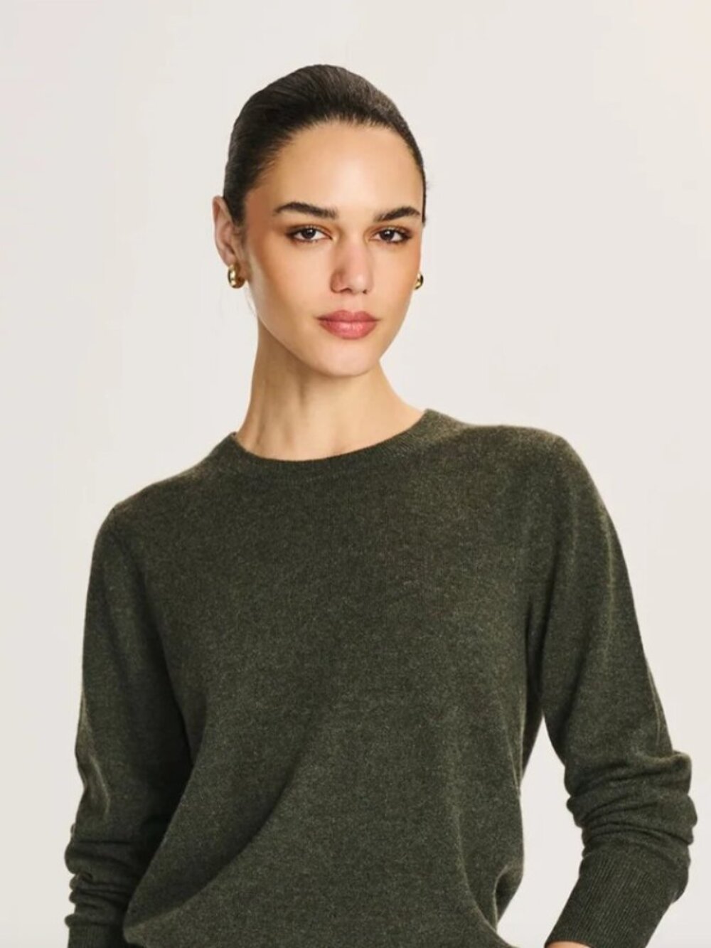 NAADAM ORIGINAL CASHMERE OLIVE SWEATER WOMENS SMALL